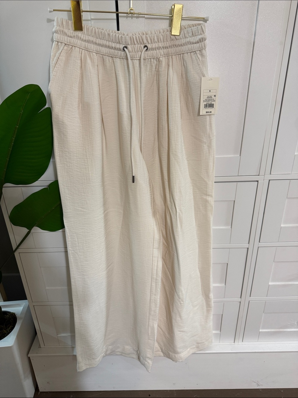 a new day Cream Wide Leg Drawstring Pants